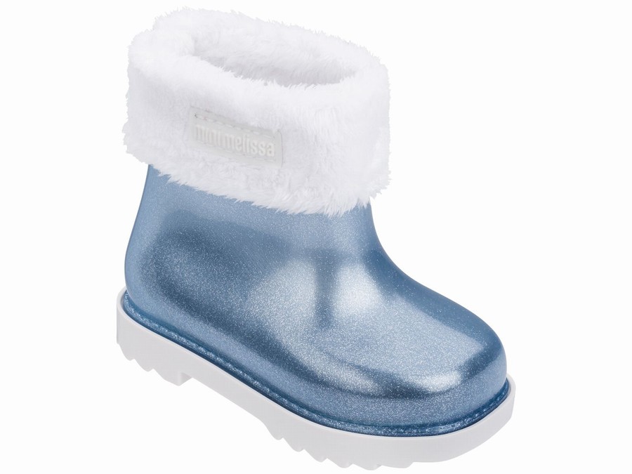 Zapatillas Mini Melissa Invierno Boot Glitter Bebe - Azules - Argentina VQZ-439521